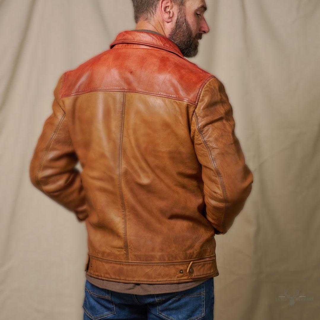 Western Elkhorn Lederjacke in edlem Kupfer- und Whiskey-Ton