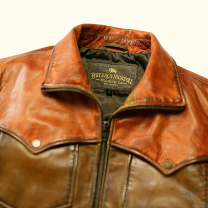 Western Elkhorn Lederjacke in edlem Kupfer- und Whiskey-Ton