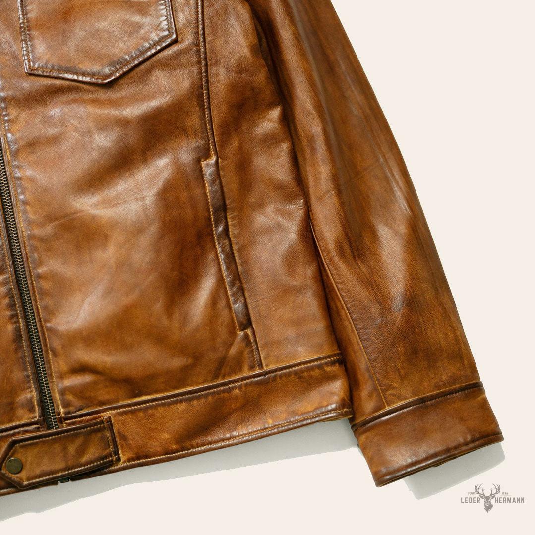 Western Elkhorn Lederjacke in edlem Kupfer- und Whiskey-Ton
