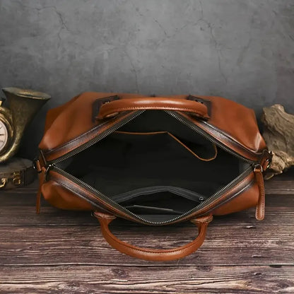 Vintage Marke: Damen Lederhandtasche in Braun
