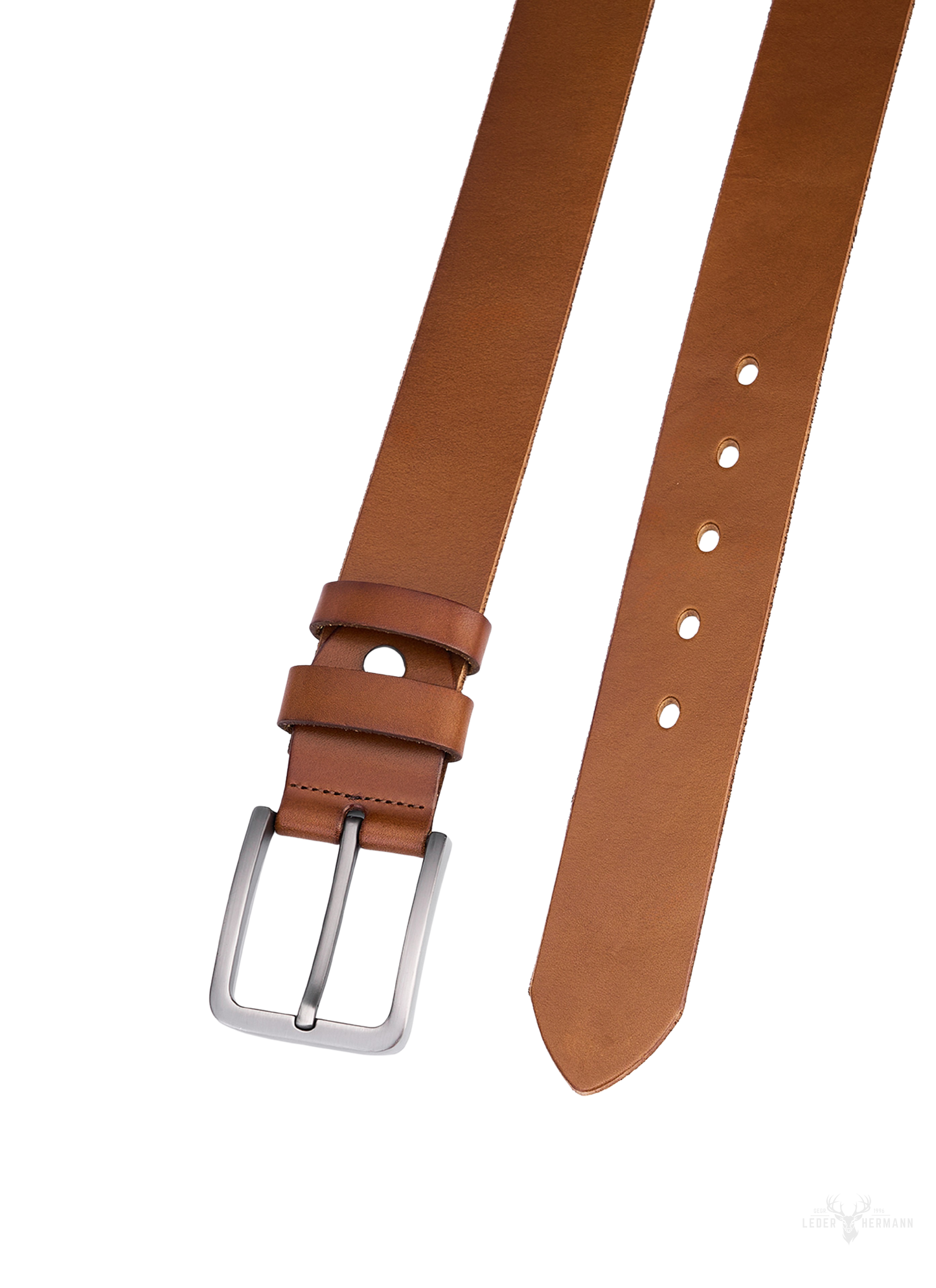 Elegante Hochwertige Rindledergürtel - Vollleder in Cognac, Luxus-Lederhosegürtel, Robuster und Langlebiger Herren-Gürtel