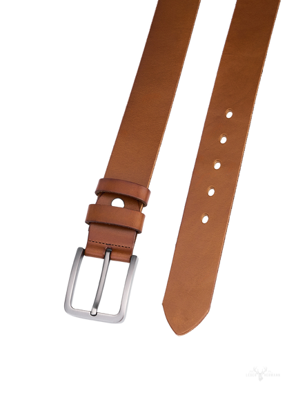 Elegante Hochwertige Rindledergürtel - Vollleder in Cognac, Luxus-Lederhosegürtel, Robuster und Langlebiger Herren-Gürtel