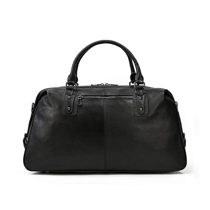 Schwarze Leder Reisetasche | AALBORG