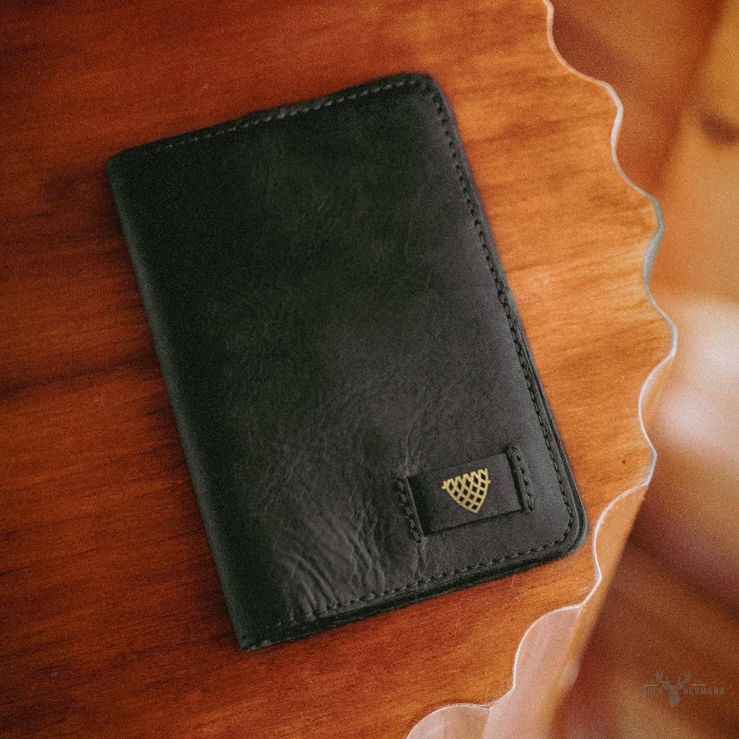 Jefferson Limitierte Edition Leder-Passportgeldbörse | Schwarz