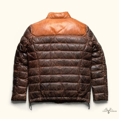 Bridger Leder Daunenjacke in Beige & Braun – Stilvoll und Wärmebereit