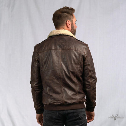 Maverick Lederjacke Bomber | Braune Sercé mit Vintage-Effekt