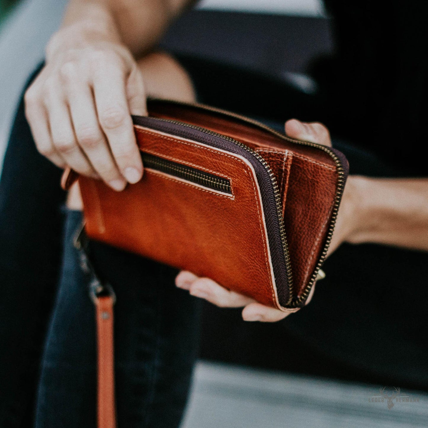 Madison Leder-Wristlet-Geldbörse | Satteltan