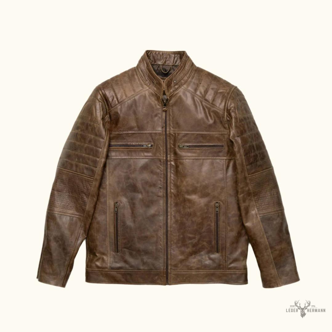 Vintage Café Racer Lederjacke Braun Favorites