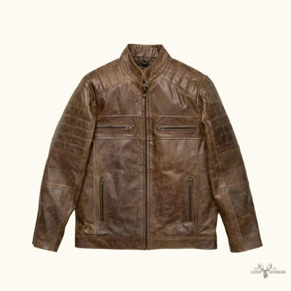 Vintage Café Racer Lederjacke Braun Favorites