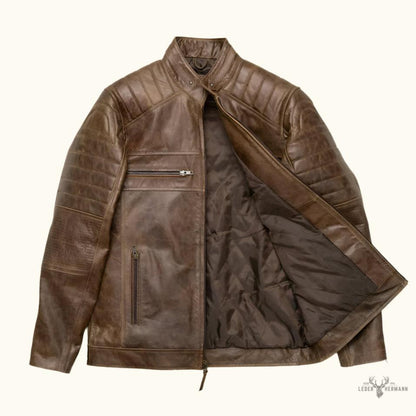 Vintage Café Racer Lederjacke Braun Favorites