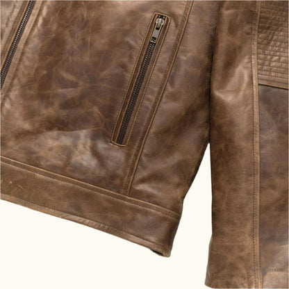 Vintage Café Racer Lederjacke Braun Favorites