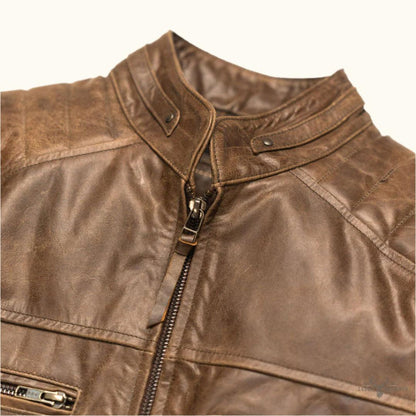 Vintage Café Racer Lederjacke Braun Favorites