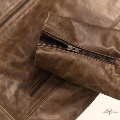 Vintage Café Racer Lederjacke Braun Favorites