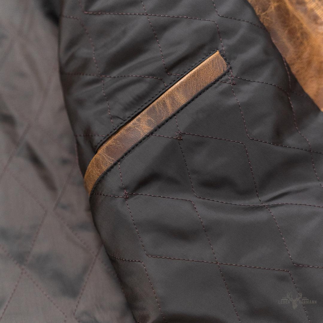 Vintage braune Leder-Café-Racer-Jacke