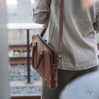 Holzleder Tasche Jefferson | Elderwood Eleganz und Raffinesse