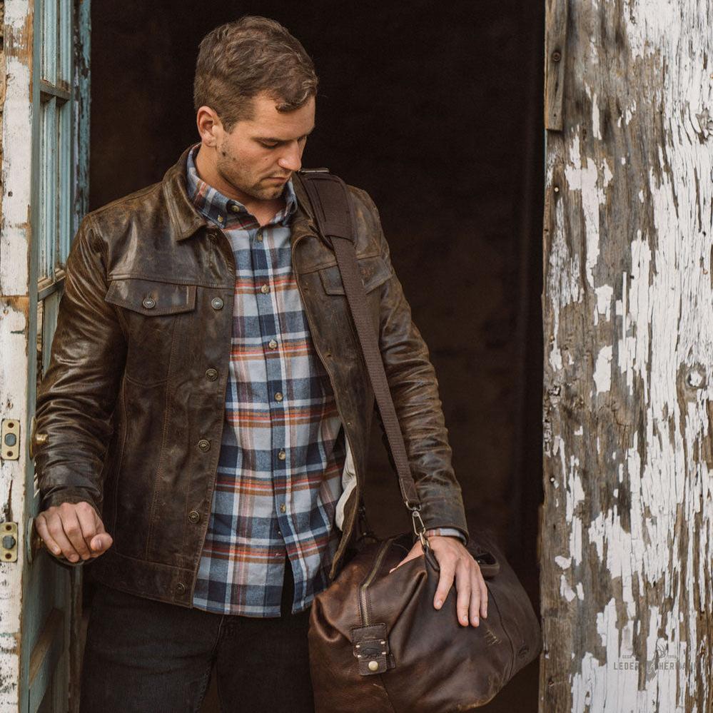 Elegante Driggs Lederjacke in stilvollem Braun
