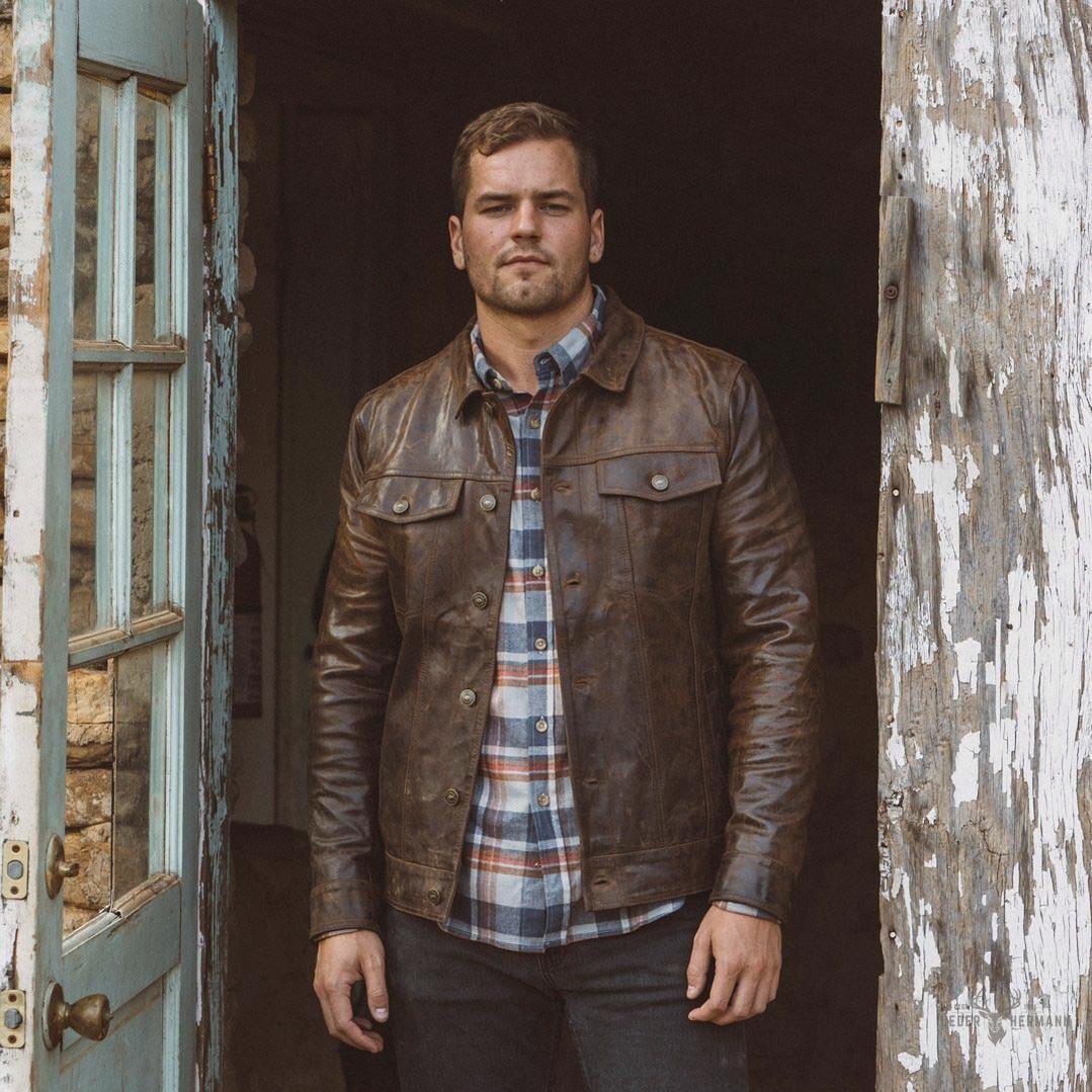 Elegante Driggs Lederjacke in stilvollem Braun