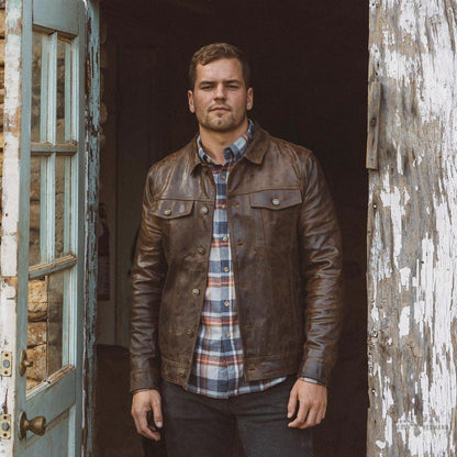 Elegante Driggs Lederjacke in stilvollem Braun