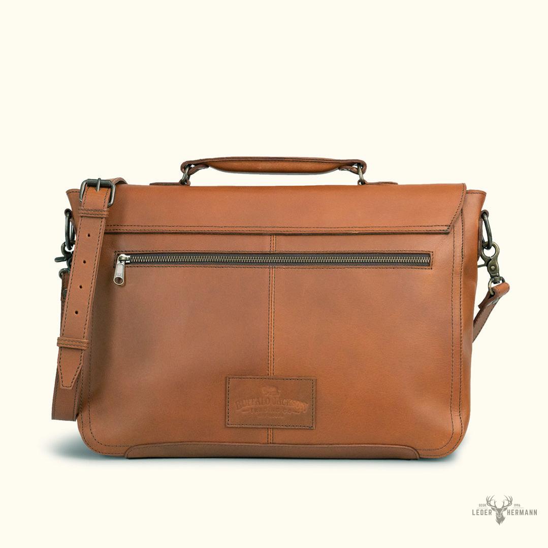 Roosevelt Leder Messenger Tasche für Laptop – Eleganz im Ambra Braun Stil