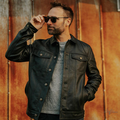 Driggs Lederjacke in Schwarz – Stilvoller und moderner Lederblazer für jeden Anlass