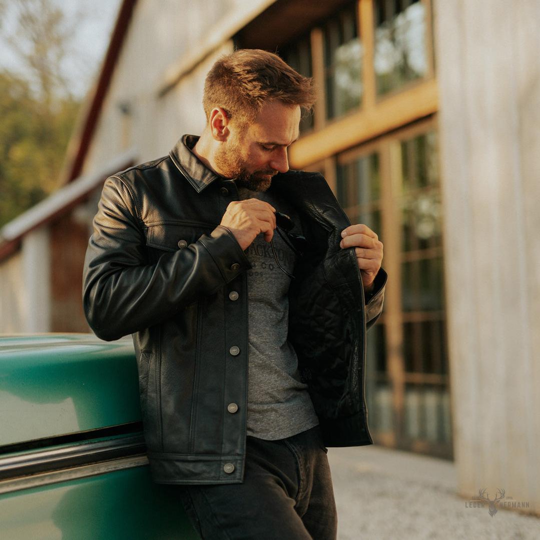 Driggs Lederjacke in Schwarz – Stilvoller und moderner Lederblazer für jeden Anlass