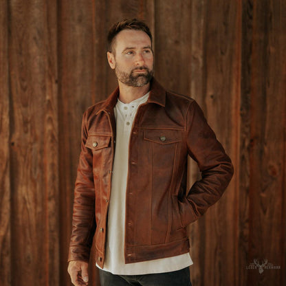 Lederjacke Driggs - Eleganz in Cognac Braun