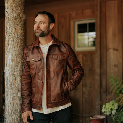 Lederjacke Driggs - Eleganz in Cognac Braun