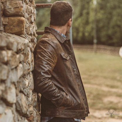 Elegante Driggs Lederjacke in stilvollem Braun