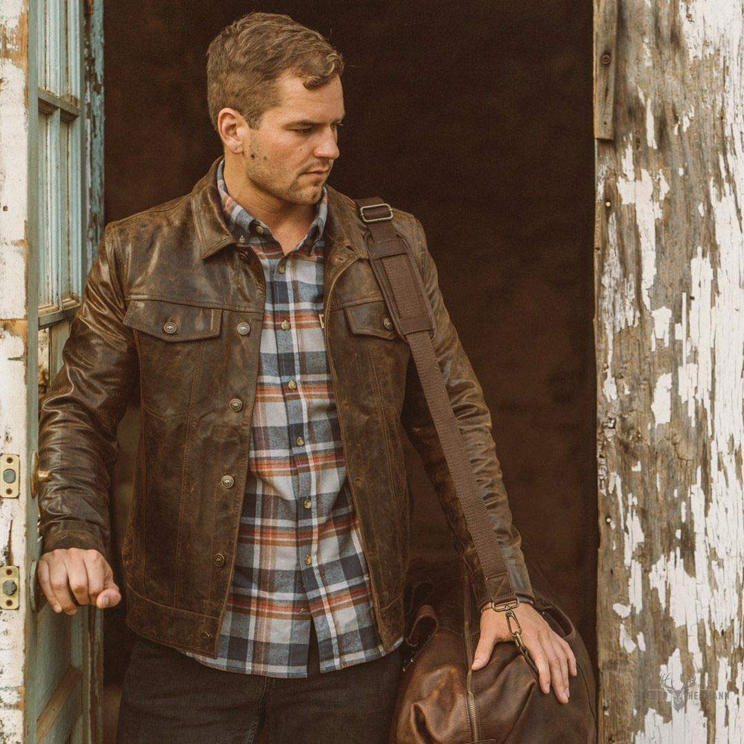 Elegante Driggs Lederjacke in stilvollem Braun
