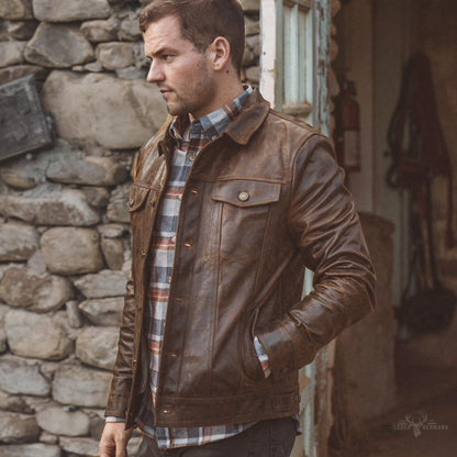 Elegante Driggs Lederjacke in stilvollem Braun