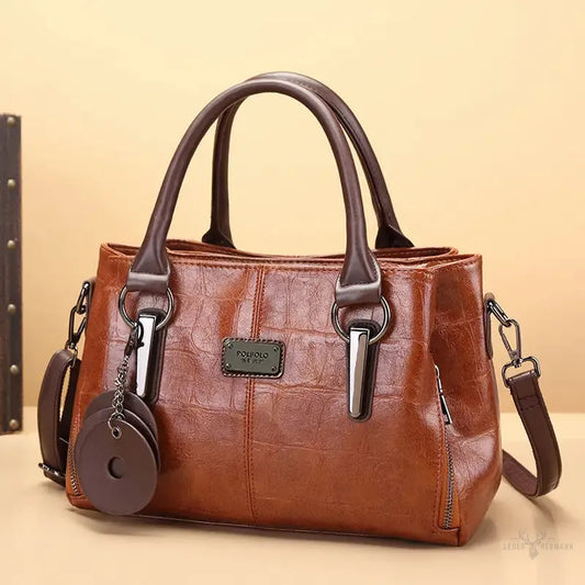 Elegante und Trendige Retro-Echtleder-Handtasche