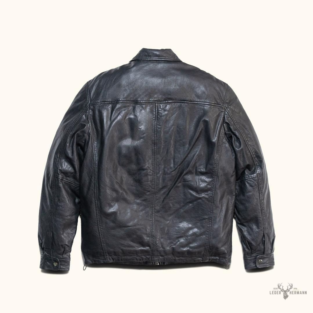 Glenwood Leder-Drivingjacke im Vintage-Schwarz – Stilvoll und Zeitlos