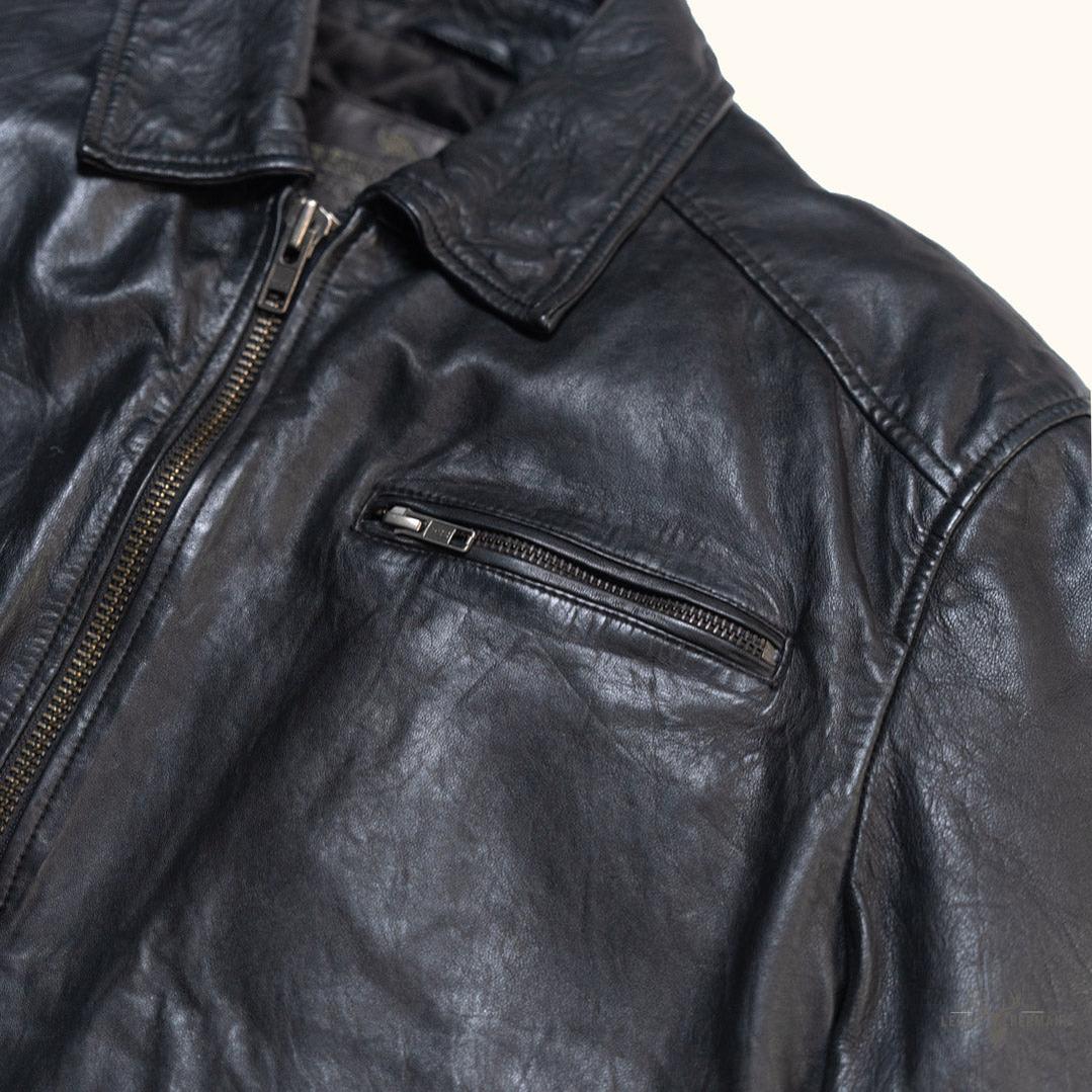 Glenwood Leder-Drivingjacke im Vintage-Schwarz – Stilvoll und Zeitlos