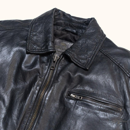 Glenwood Leder-Drivingjacke im Vintage-Schwarz – Stilvoll und Zeitlos