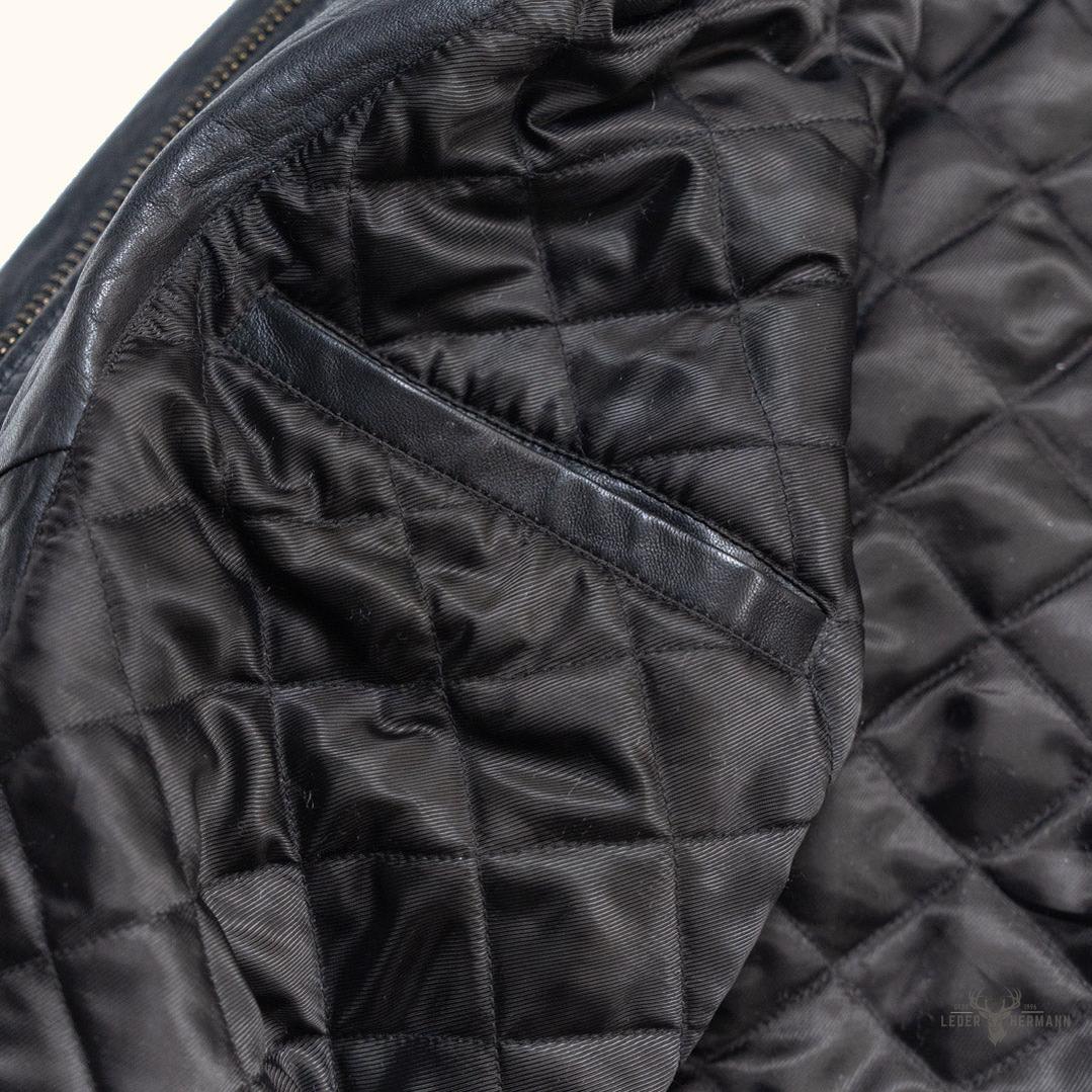 Glenwood Leder-Drivingjacke im Vintage-Schwarz – Stilvoll und Zeitlos
