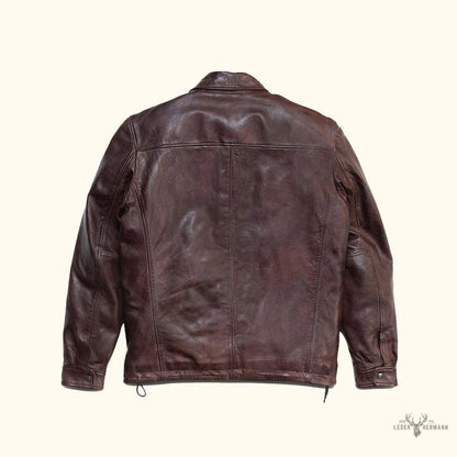 Glenwood Leder-Fahrjacke | Mahagoni Stilvoll und Komfortabel
