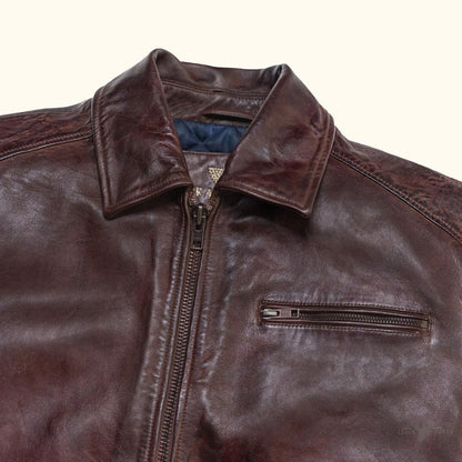 Glenwood Leder-Fahrjacke | Mahagoni Stilvoll und Komfortabel