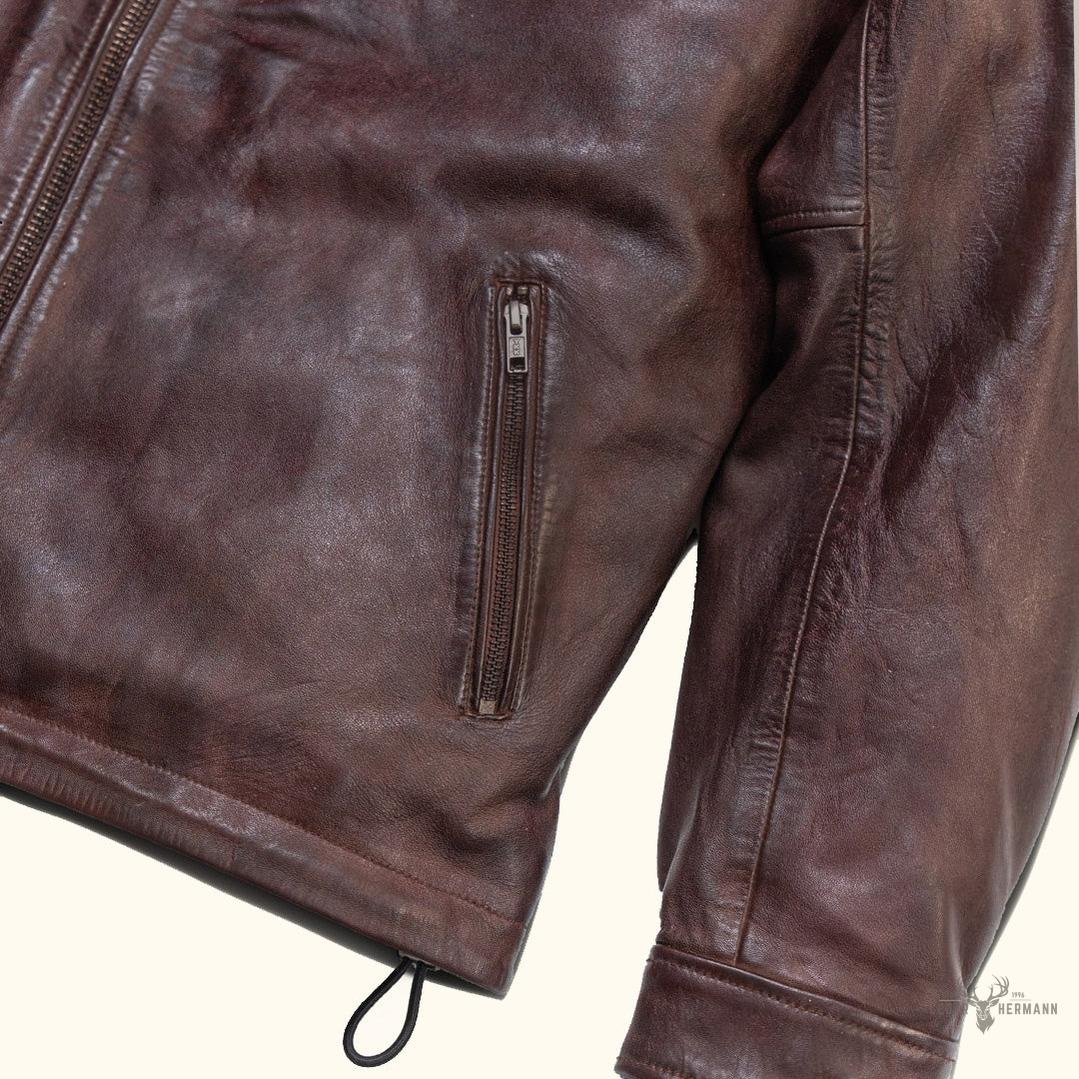 Glenwood Leder-Fahrjacke | Mahagoni Stilvoll und Komfortabel