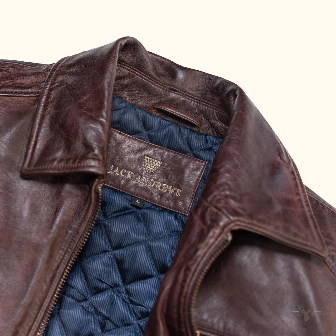 Glenwood Leder-Fahrjacke | Mahagoni Stilvoll und Komfortabel