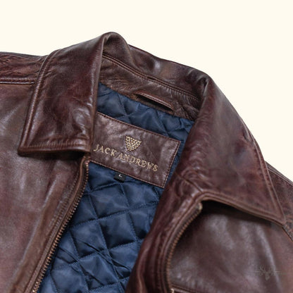 Glenwood Leder-Fahrjacke | Mahagoni Stilvoll und Komfortabel