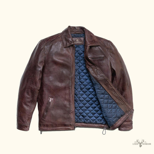 Glenwood Leder-Fahrjacke | Mahagoni Stilvoll und Komfortabel