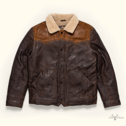 Jackson Leder Sherpa Jacke in braunem und dunkelbraunem Leder – Stil und Komfort in einem Schritt