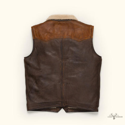 Jackson Leder Sherpa Weste für Herren – Komfort trifft Stil in Tan & Braun