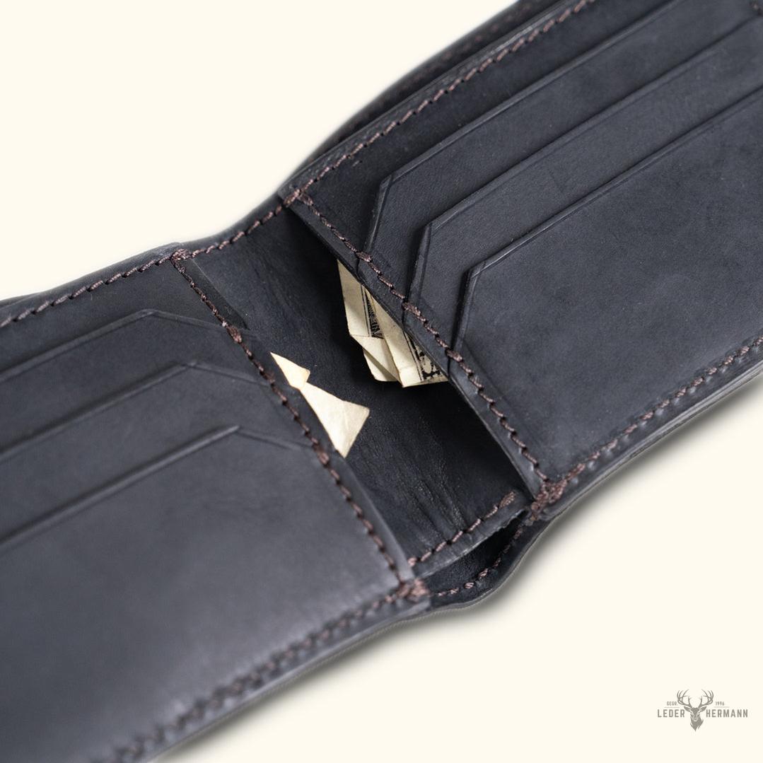 Limitierte Edizione Bifold Leder Geldbörse | Elegantes Schwarz