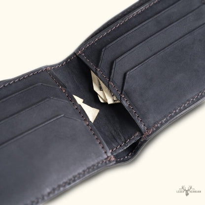 Limitierte Edizione Bifold Leder Geldbörse | Elegantes Schwarz