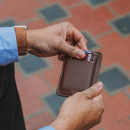 Jefferson Leder Schlanke Ausweisbörse im eleganten Elderwood-Design