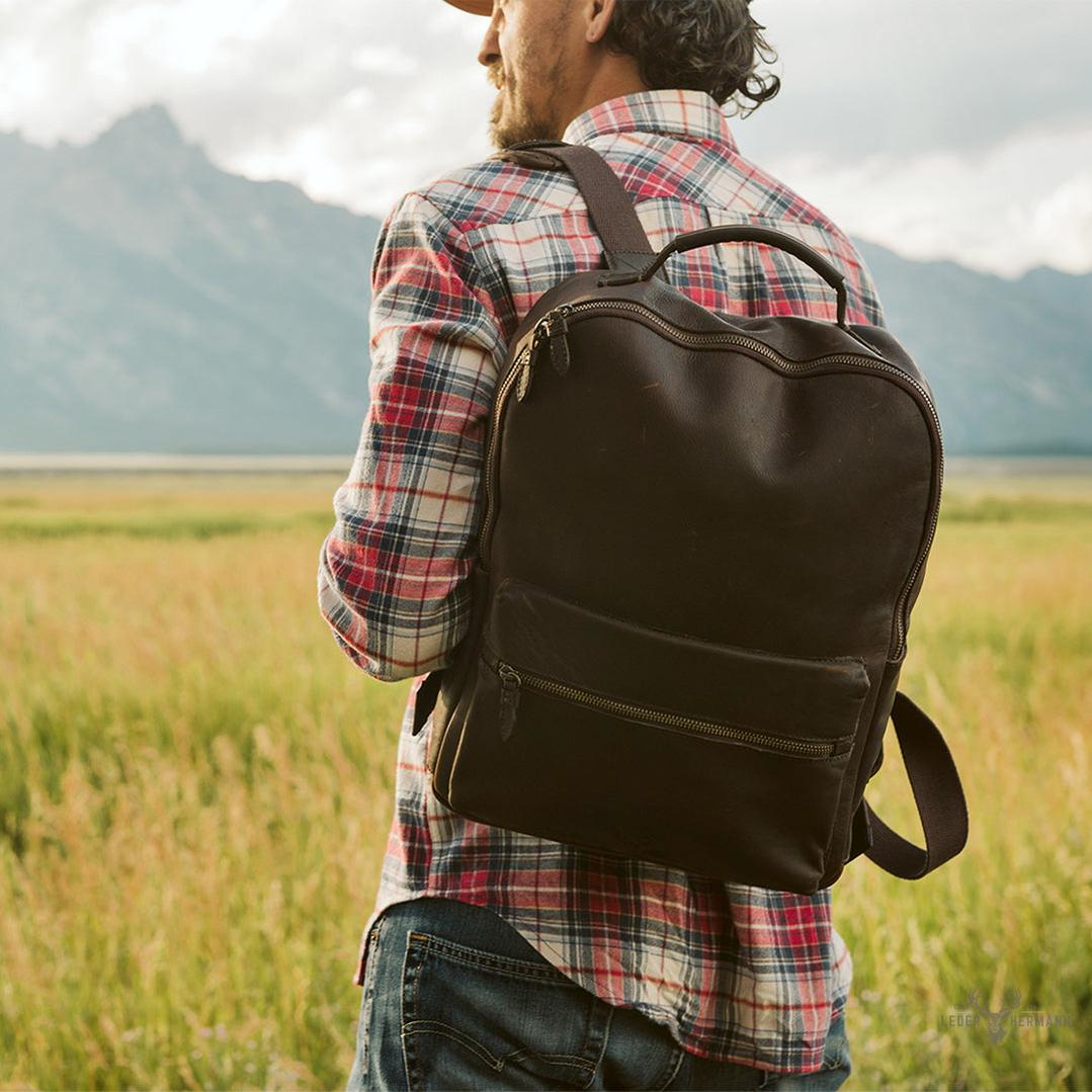 Leder Rucksack Walker | Vintage Stil Eiche