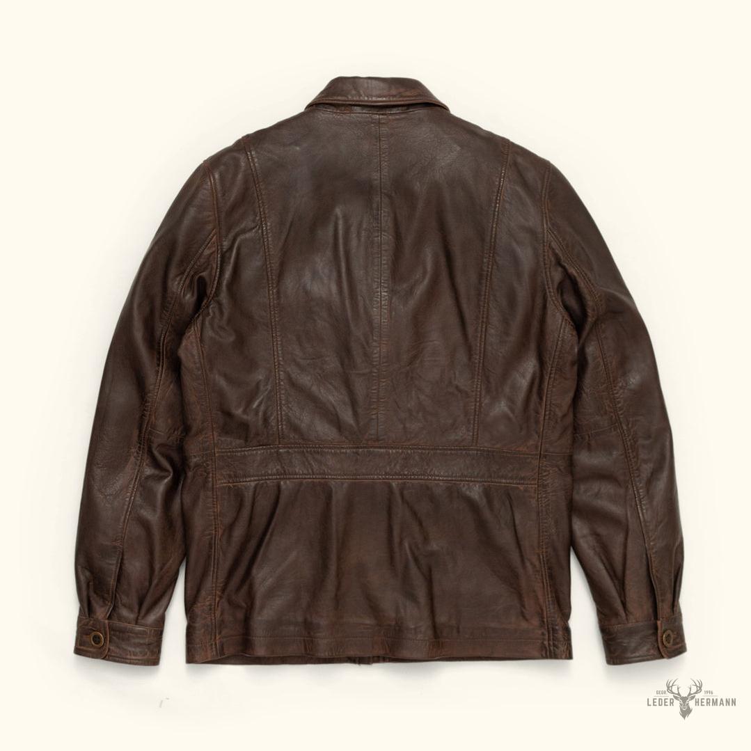 Sheridan Leder-Galabauernjacke | Vintage Braun