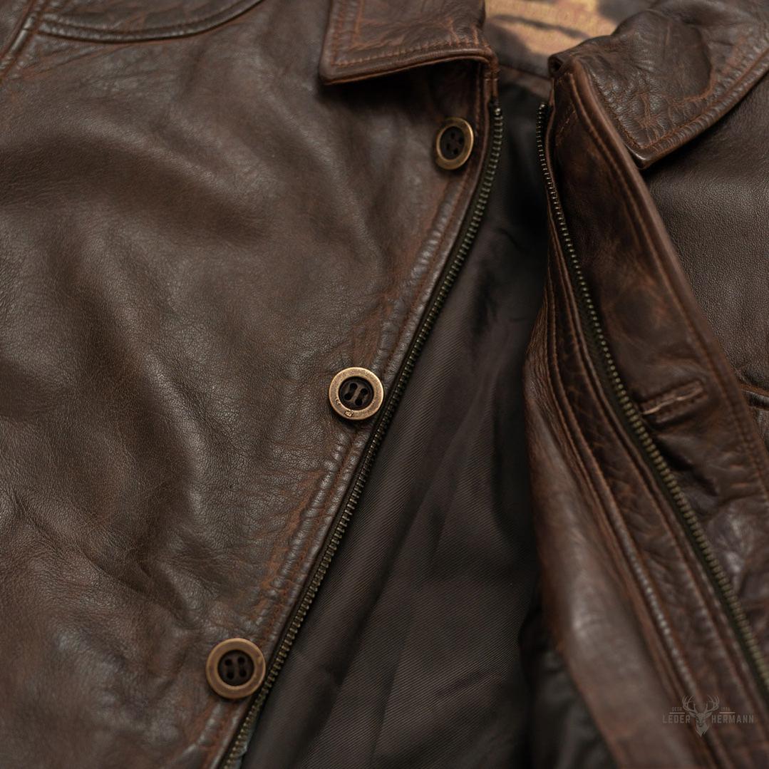 Sheridan Leder-Galabauernjacke | Vintage Braun
