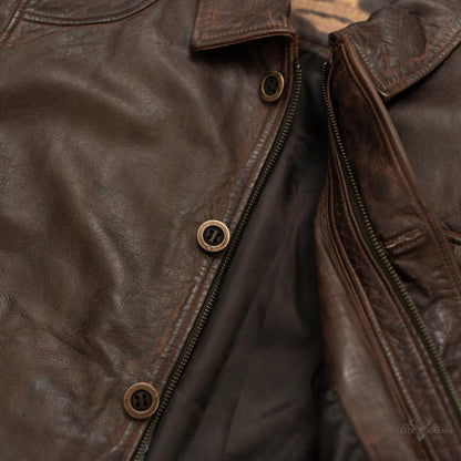 Sheridan Leder-Galabauernjacke | Vintage Braun